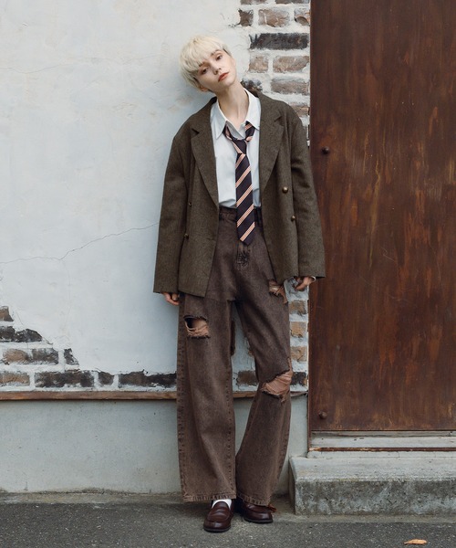 [MUHET] Denim брюки MEDIUM sax голубой женский 