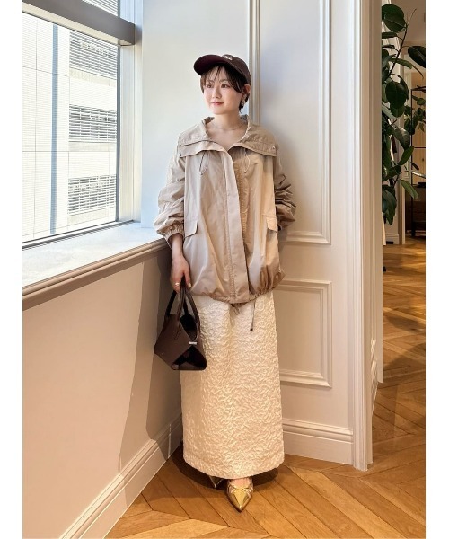 ブルゾン アウター 「ATELIER Line」メモリータフタスタンドカラーブルゾン レディースの画像