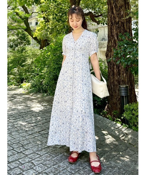 リリーブラウン ワンピース ブルーワイシャツ 美品 LILY BROWN（リリーブラウン） 半袖ワンピース 1 ライトブルー