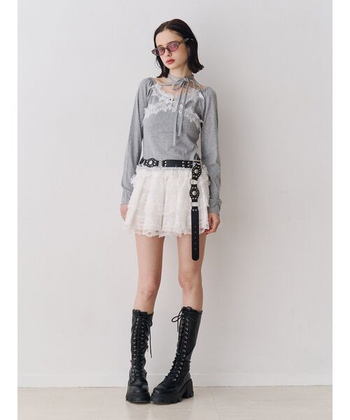 jouetie（ジュエティ） tシャツ レースドッキングカットトップス