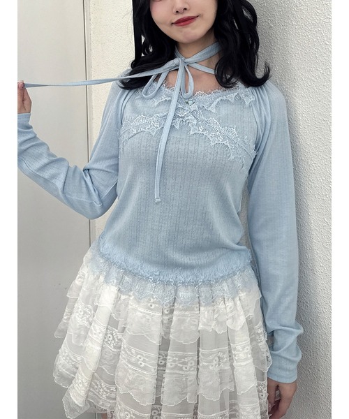 jouetie（ジュエティ） tシャツ レースドッキングカットトップス