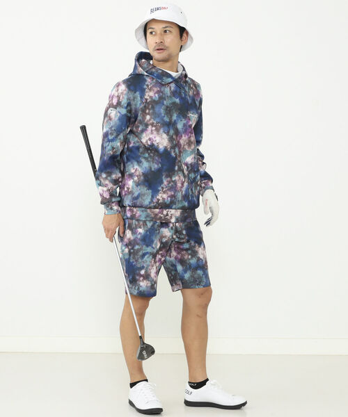 ビームスゴルフ　総柄　ハーフパンツ　Mサイズ BEAMS GOLF（ビームス ゴルフ） ハーフパンツ LARGE ブルー メンズ