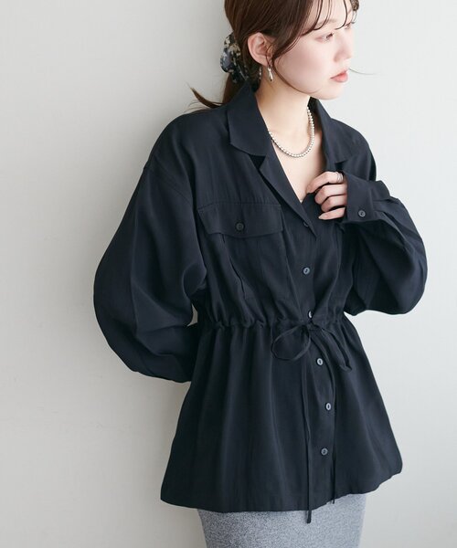 こうちゃんママ⭐︎DOORS ティアードノースリーブチュニック ネイビー ブラウス レディース トップス ノースリーブ 春夏 ティアードブラウス