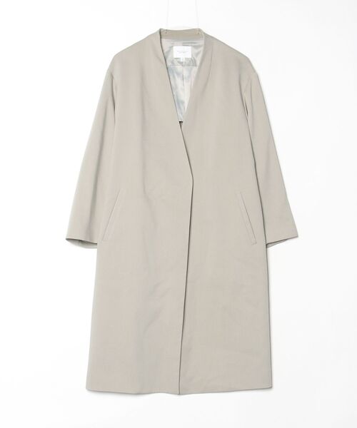 レディース UNITED ARROWS アイボリー ノーカラーコート S 秋冬【2515】