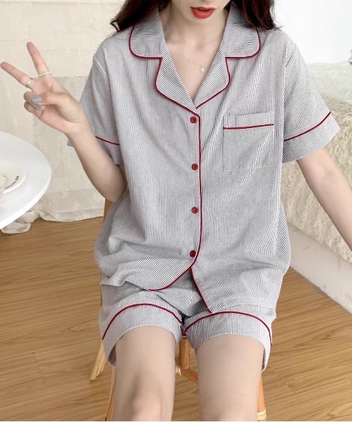 パジャマ ルームウェア 「新色追加／18柄展開」「2点セット」カラバリ