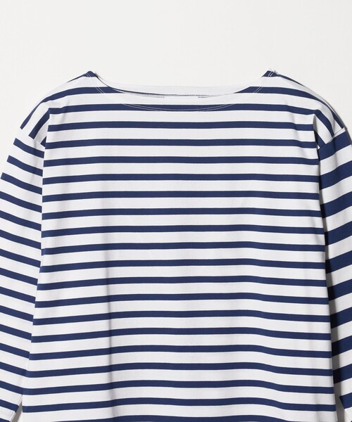tシャツ 8分袖 イレギュラー ボーダー カットソー レディースの画像