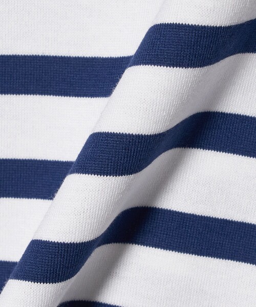 tシャツ 8分袖 イレギュラー ボーダー カットソー レディースの画像