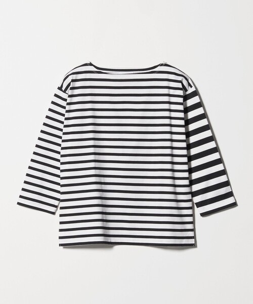 tシャツ 8分袖 イレギュラー ボーダー カットソー レディースの画像
