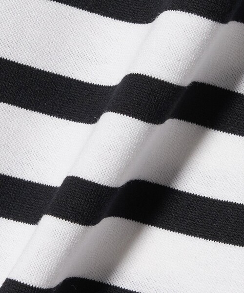 tシャツ 8分袖 イレギュラー ボーダー カットソー レディースの画像