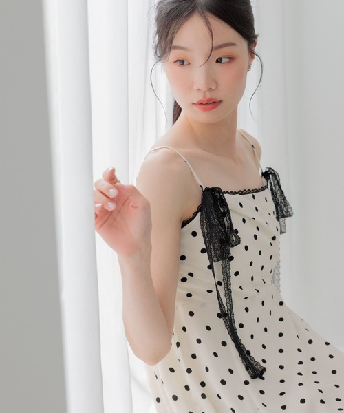 Heather（ヘザー） ワンピース バイアスチェックフレアキャミ