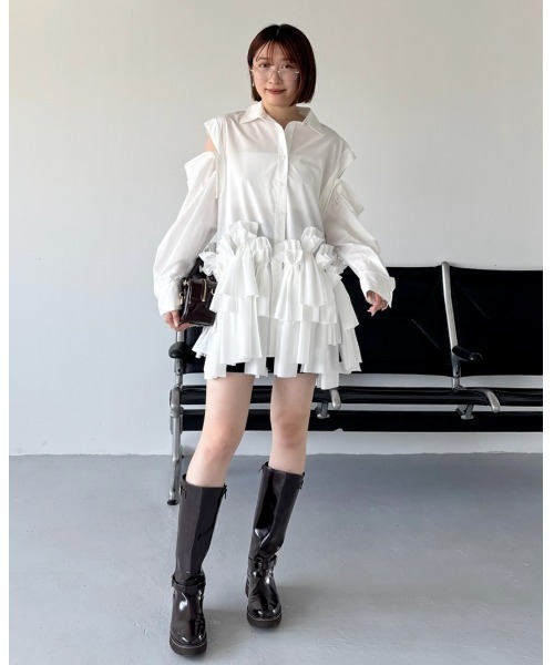SNIDEL（スナイデル） シャツワンピース F ホワイト レディース