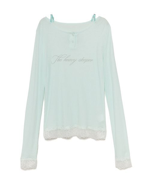 SORIN（ソリン） ヘンリーネック tシャツ Lace Hem Sheer Top