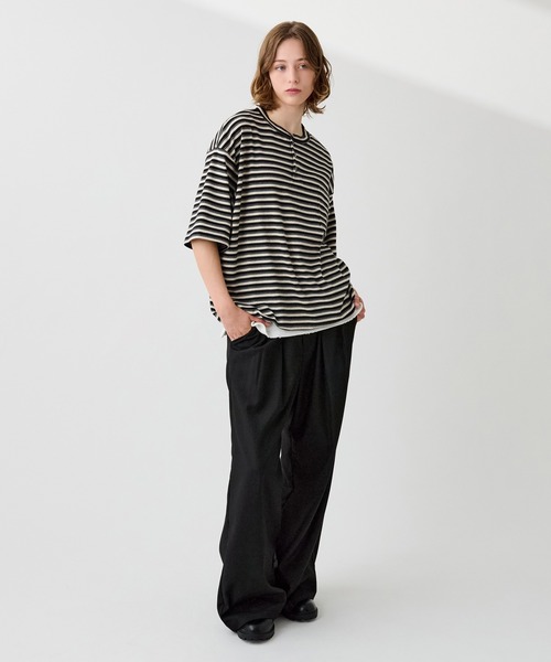 「WETTEMPT」 半袖Tシャツ MEDIUM グレイッシュベージュ メンズ_画像5