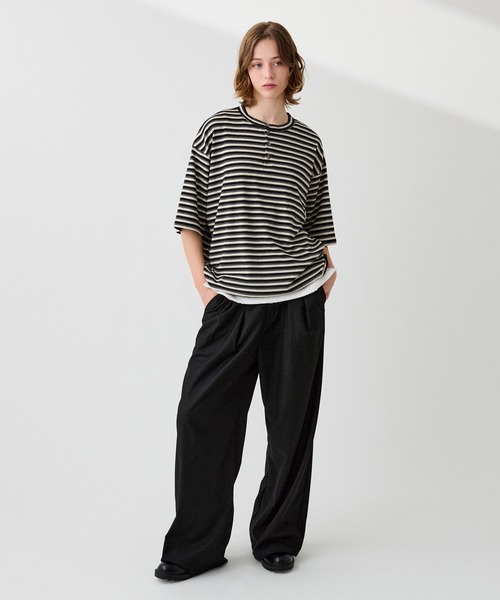 「WETTEMPT」 半袖Tシャツ MEDIUM グレイッシュベージュ メンズ_画像6