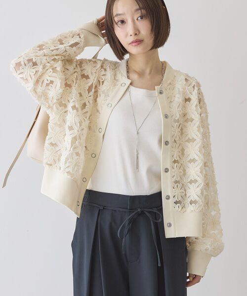 「AMERICAN HOLIC」 カーディガン M アイボリー レディース_画像9