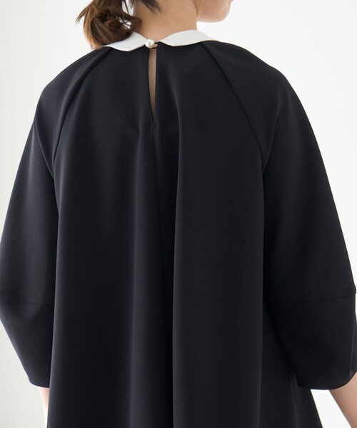 「UNFILO」 7分袖ブラウス MEDIUM ネイビー レディース_画像7