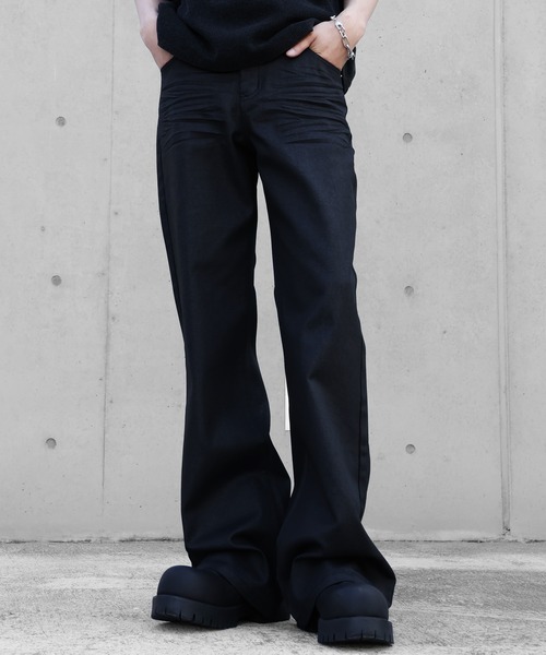 LANDNESS ブーツカットデニムパンツ S ブラック メンズ : ZOZOTOWN 
