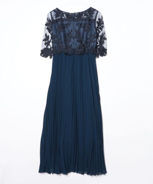 「PourVous」 半袖ワンピース M ネイビー レディース_画像2