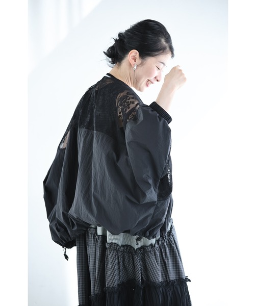 cawaii ブルゾン アウター 二の腕ぼかし レースブルゾン レディース