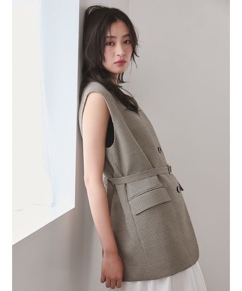 Mila Owen（ミラオーウェン） ベスト ジレ 共ベルト付きベスト