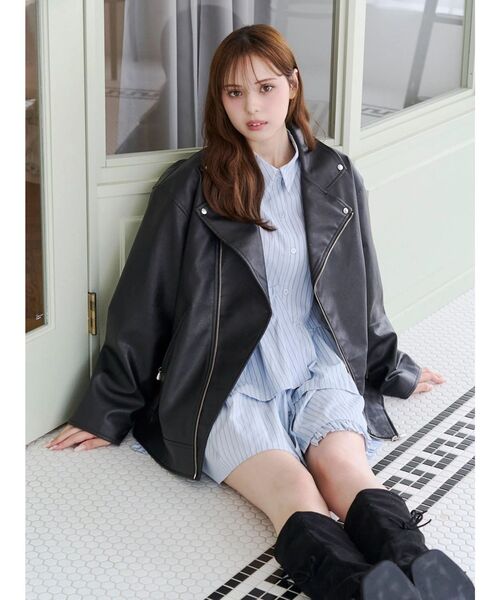 ユーロヴィンテージ　フランス製clam cuir レザーライダース CALNAMUR（カルナムール） レザージャケット ライダース オーバー