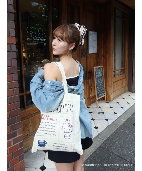 匿名配送 HLT x Hello Kitty Tote Bag 缶あり Her lip to トートバッグ HLT x Hello Kitty Tote Bag オリジナル缶