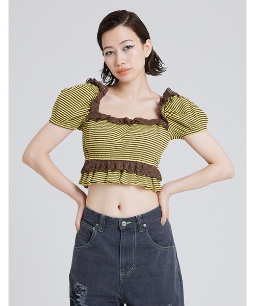 tシャツ Border mini top レディース