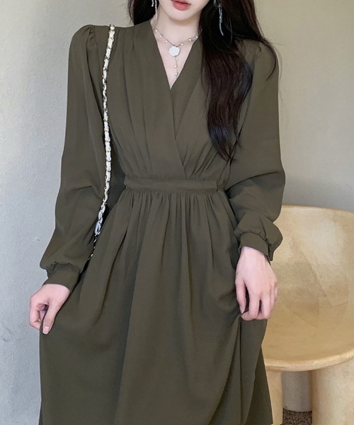 新品タグ付き⭐️「23区L」ブラウンVネック ロングワンピース 楽天市場】vネック ワンピース 冬（ブランド23区）の通販