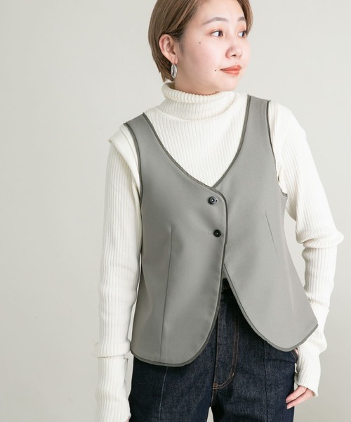 beauty:beast ペンキ加工ジレ　ベスト　ストリート KBF（ケービーエフ） ベスト ジレ カットオフデザインベスト