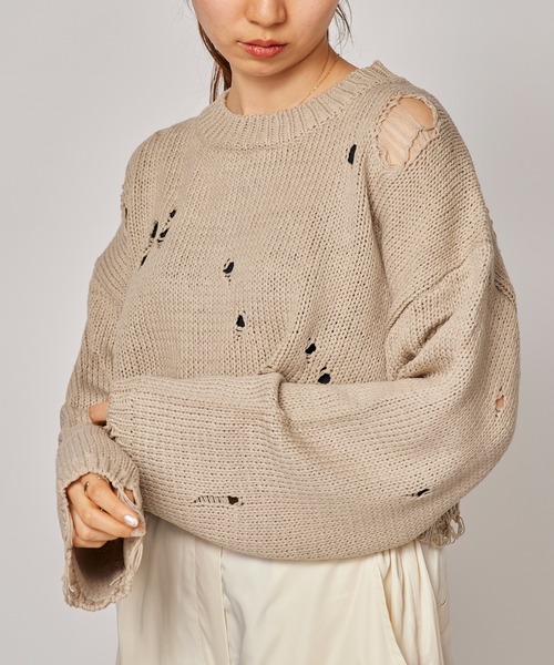 SETUP7（セットアップセブン） ニット セーター 「SETUP7」ダメージ