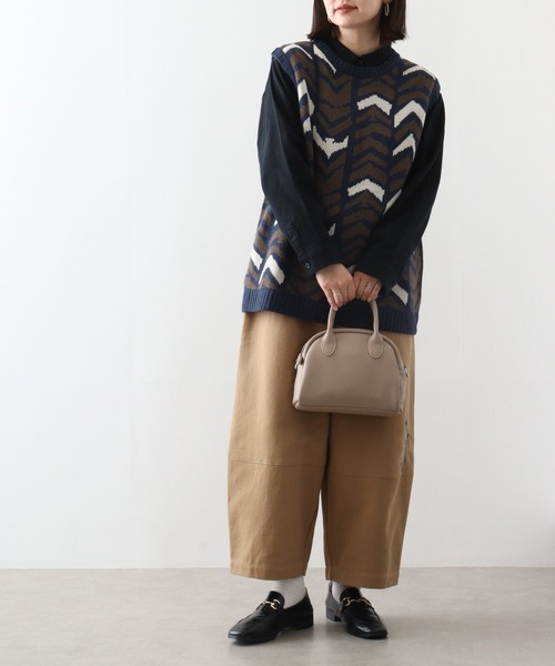 Emago ベスト ジレ EMAGO ヘリンボーン鳥ジャガードベスト