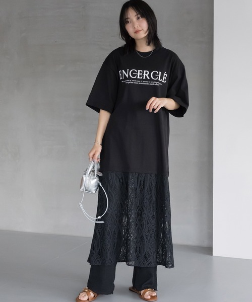 【韓国ブランド】レースレイヤードワンピース LAVEANGE ワンピース レースレイヤードワンピース : ZOZOTOWN