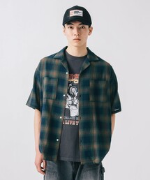 BEAMS HEART シャツ シアー オンブレーチェック メンズ