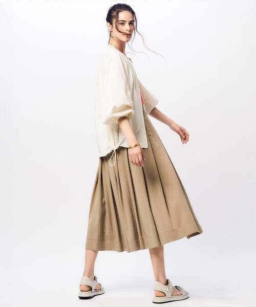 お出かけに最適！ライトイブニングスカート女子会用 サテンインタックロングスカート【Hana服】 通販【ニッセン】