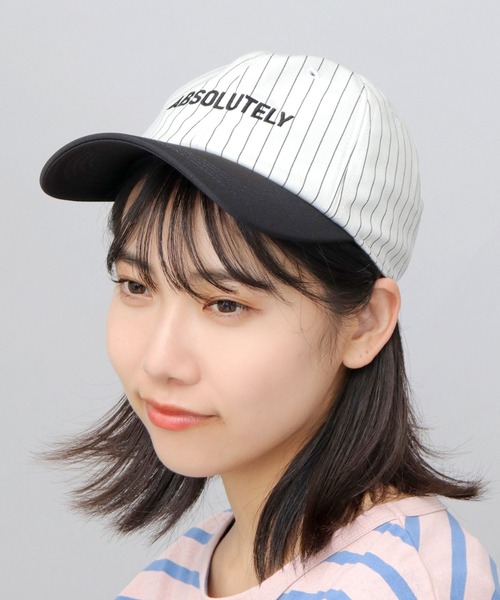 A.M.S. キャップ 帽子 ストライプ バイカラー ベースボール