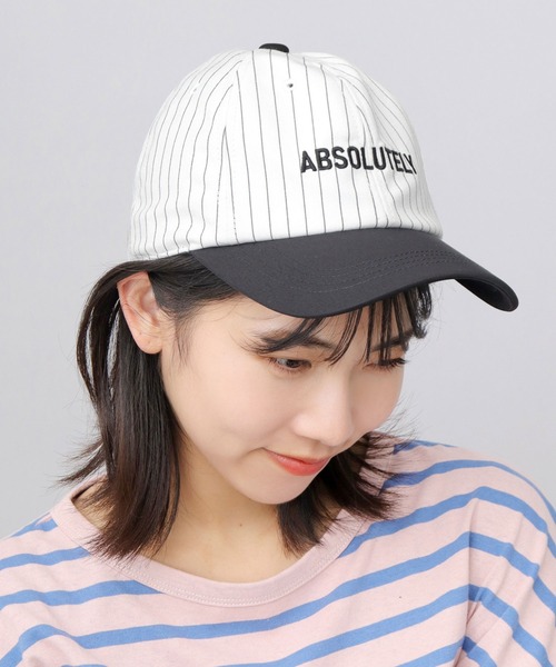 A.M.S. キャップ 帽子 ストライプ バイカラー ベースボールキャップ