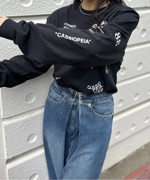 新品未使用meongblue ロゴロンT ブラック mi via loca tシャツ GILDAN カシオペアロゴロンT 「PT NO