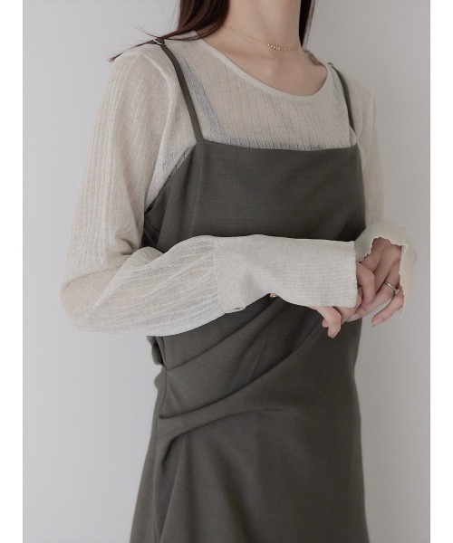 amel サイドドレープキャミドレス セール】side drape cami dress/black（ワンピース）｜amel