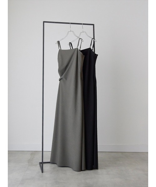 amel サイドドレープキャミドレス amel ワンピース side drape cami dress/gray : ZOZOTOWN Yahoo