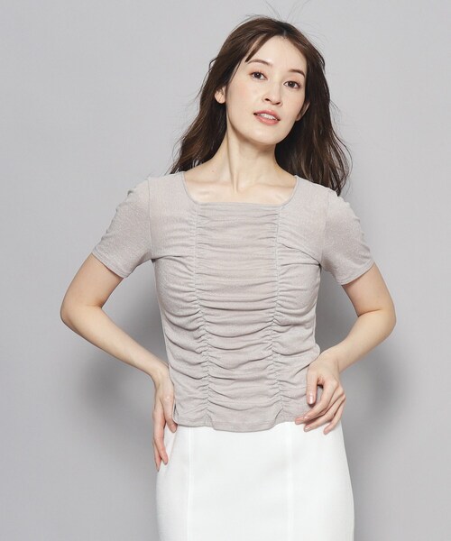 COUP DE CHANCE tシャツ 「洗える／日本製」華やかギャザーラメ