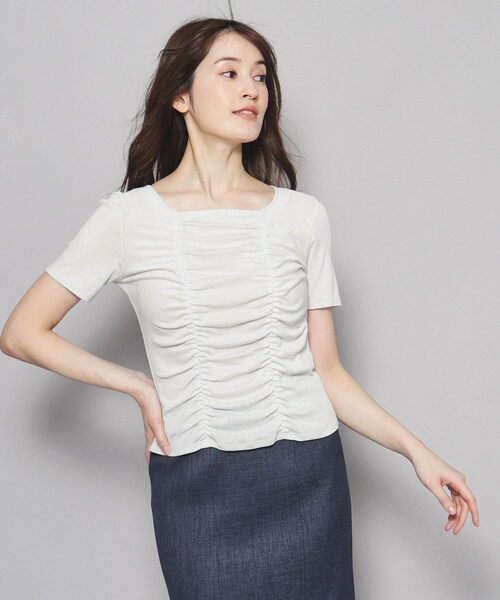 COUP DE CHANCE tシャツ 「洗える／日本製」華やかギャザーラメ