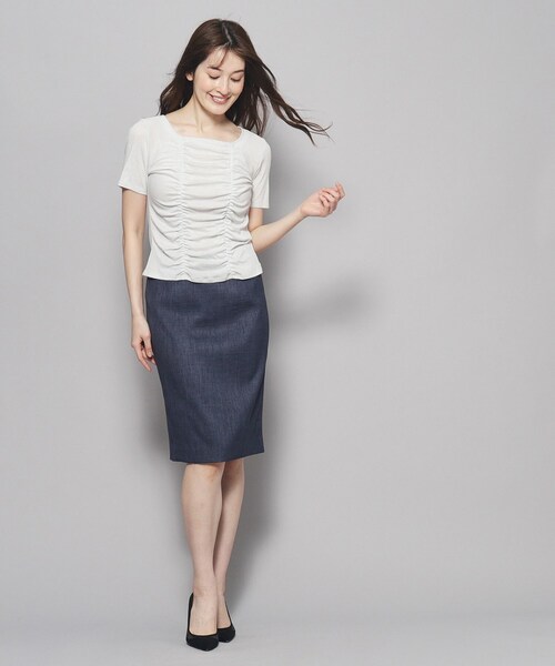 COUP DE CHANCE tシャツ 「洗える／日本製」華やかギャザーラメ