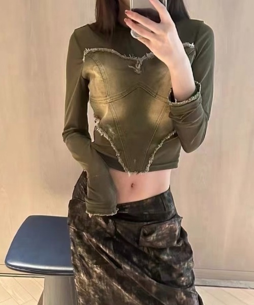 LADY LIKE tシャツ ボディスーツ風シアートップス レディース
