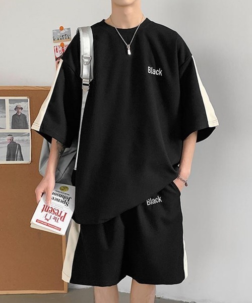 tシャツ 「NOWLE」サマースウェット ビッグシルエット 半袖 カットソー＆ サマースウェット ワイド ハーフパンツ セットアップ メンズ | NOWLE | 05