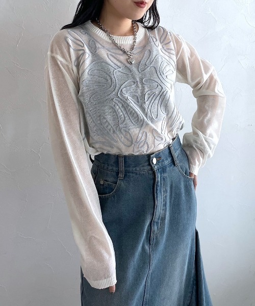 PAGEBOY（ページボーイ） ニット セーター コードレースシアーニット