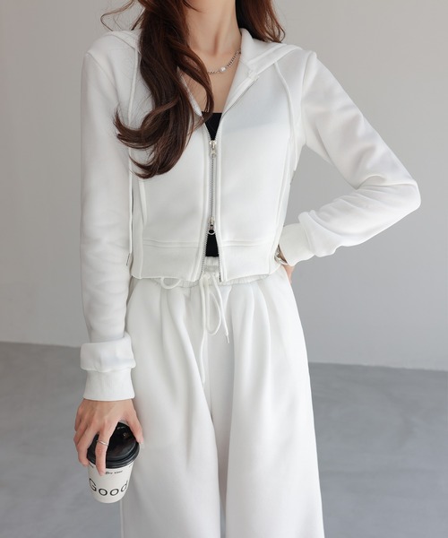 【新品】ARGUE スウェット　セットアップ　ホワイト　サイズ2 ステッチスウェットセットアップ #2カラー | JUMELLE | JUMELLE