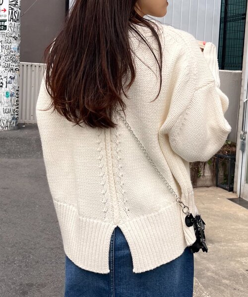CIAOPANIC TYPY ニット セーター バックスリットメランジカラー