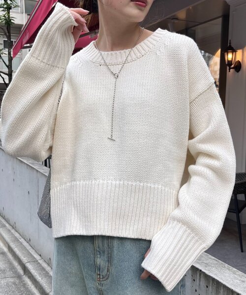 CIAOPANIC TYPY ニット セーター バックスリットメランジカラー
