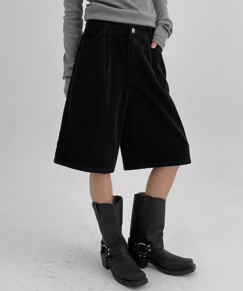 BLACKUP キーアルドコーデュロイバミューダパンツ BLACKUP（ブラックアップ） ワイドパンツ ハーフパンツ パンツ 短パン