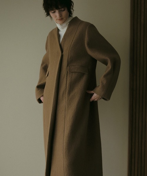 美品　MANOF COLLARLESS LONG COAT マノフ完売品 MANOF（マノフ） ノーカラーコート コート COLLARLESS LONG COAT